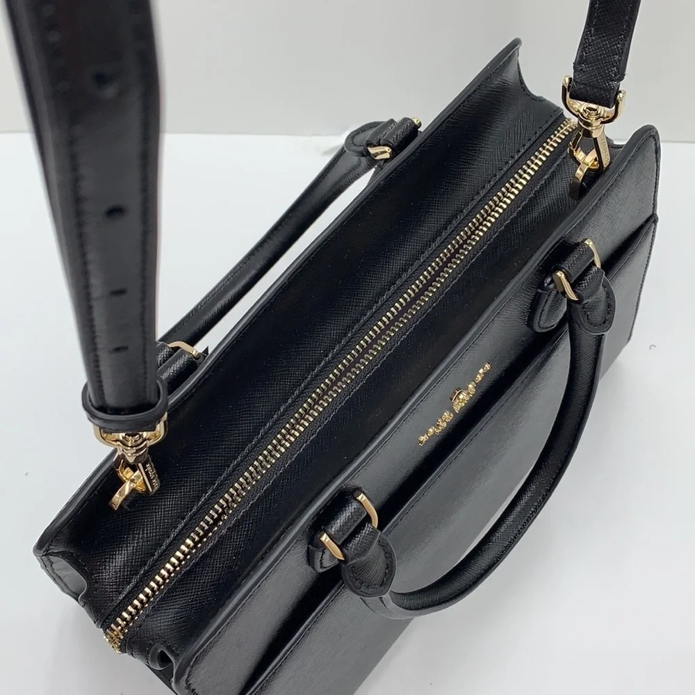 KATE SPADE Madison Saffiano Leather (NWT Medium Satchel BLACK COLOR